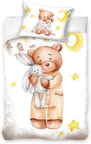 DETSKÉ BAVLNENÉ OBLIEČKY BABY BEAR 90X120 CM, 1KS 40X60 CM VZOROVANÉ
