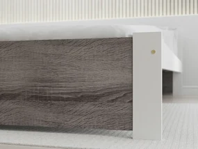 Posteľ IKAROS 120 x 200 cm, biela/dub hľuzovka Rošt: S lamelovým roštom, Matrac: Matrac DELUXE 10 cm