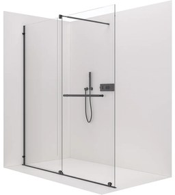 CERANO - Sprchová zástena Medin L/P - čierna matná, transparentné sklo - 120x195 cm - dvojdielna posuvná, CER-CER-478009