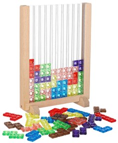 KIK Logická hra Tetris zo dreva a plastu na stojane