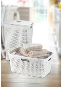 Biely kôš na bielizeň Curver Style Basket, 45 l