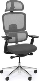 Kancelárska stolička WILMOT MF 1+1 ZADARMO, čierny rám, sivá