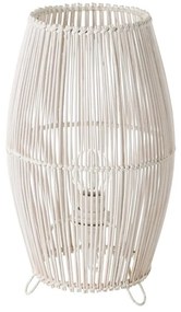 Biela bambusová stolová lampa s bambusovým tienidlom (výška 29 cm) – Casa Selección