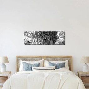 Obraz - Exotická záhrada (s hodinami) (90x30 cm)