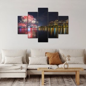 Obraz ohňostroja v Singapure (150x105 cm)