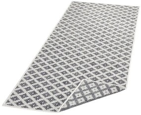 NORTHRUGS - Hanse Home koberce Kusový koberec Twin-Wendeteppiche 103126 grau creme – na von aj na doma - 80x350 cm