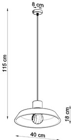 Závesné svietidlo Afra, 1x drevené/betónové tienidlo