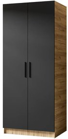 Skriňa Gold 2d Dub Craft Zlatý/Čierna