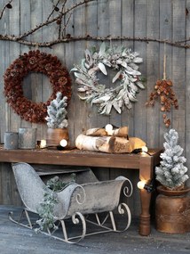 Zasnežený vianočný stromček v jute Fleur Fir Snow - 30cm