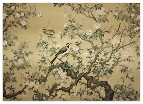 Fototapeta, Pták abstraktní chinoiserie - 300x210 cm