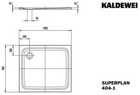 Sprchová vanička KALDEWEI Superplan 1000 x 900 x 25 mm alpská biela Matná 430400010711