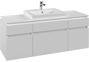 VILLEROY &amp; BOCH Legato závesná skrinka pod umývadlo (umývadlo v strede), 5 zásuviek, 1400 x 500 x 550 mm, White Matt, B68500MS