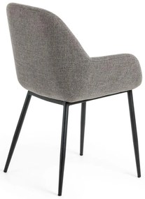 Sivé čalúnené jedálenské kreslo Konna – Kave Home