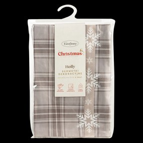 SADA 4 KS VIANOČNÉ PRESTIERANIE NA STÔL HOLLY 30X40 CM VZOROVANÁ
