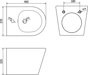 Mexen RICO, závesný bidet, 48 x 35 cm, biela, 35724800
