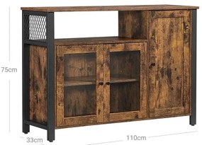 Komoda FIRA hnedá/čierna