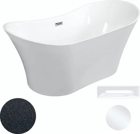Besco Akrylátová voľne stojaca vaňa Amber Glam G 170x80 BESCO-Typ výpuste: Click-Clack s prepadom, čierna, BESCO-Rozmery: 170x80, BESCO-Farba: Biela/…
