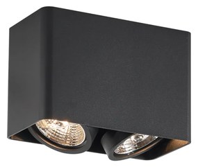 Dizajnový prisadený reflektor čierny GU10 70 mm 2-svetelný otočný a naklápací - Vox