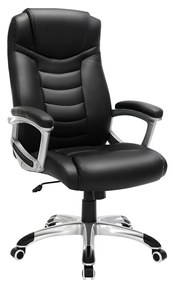 Ergonomická kancelárska stolička, výškovo nastaviteľná otočná stolička, čierna