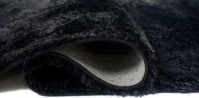 TA Koberec BLACK BLACK SILK Čierny Obdĺžnikový Rozmer: 80x150 cm