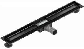 Mexen Flat nerezový sprchový žľab 70 cm - telo žľabu bez krytu, čierna, 1715070