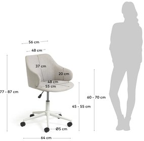 Svetlosivá kancelárska stolička Kave Home Einara