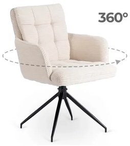 Otočná stolička MIA krémová