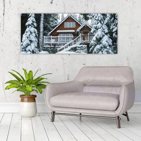 Obraz - Drevená chata (120x50 cm)