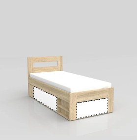 posteľ REA KIRA 90, jednolôžko, dub bardolino