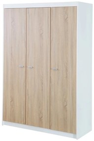 Detská šatníková skriňa v dekore duba v bielo-prírodnej farbe 131x190 cm Gabriella – Roba