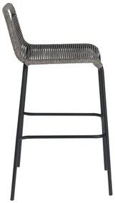 Sivá barová stolička s oceľovou konštrukciou Kave Home Glenville, výška 74 cm