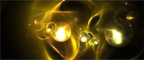 Abstraktný obraz žltých gulí (120x50 cm)