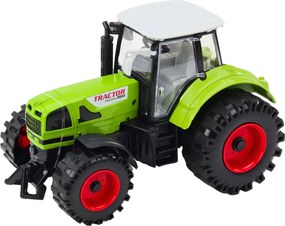 LEAN Toys Traktor s prívesom – zotrvačníkový pohon, otvárateľná kapota a dvere, zelený