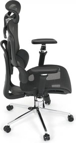 Kancelárska ergonomická stolička PORTE II — sieťovina, čierna