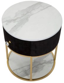 Nočný stolík v čierno-zlatej farbe Montpellier – Mauro Ferretti