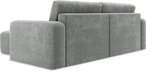 Sivá ženilková rozkladacia/s úložným priestorom rohová pohovka (pravý roh/s leňoškou) Kona – Makamii