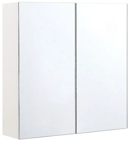 Kúpeľňová skrinka Navza (biela + strieborná). Vlastná spoľahlivá doprava až k Vám domov. 1081667