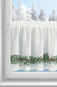 KRÁTKA VIANOČNÁ ZÁCLONA NA PÁSKE XMAS8 150X60 CM VZOROVANÁ