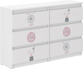 Wooden Toys Detská komoda R-120 MEDVEDÍK INDIÁN