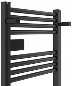 Erga Pago, elektrické vykurovacie teleso 960x540 mm s digitálnym termostatom, 500W, čierna matná, ERG-LAV-GRZE-E-ALU-960540-BK
