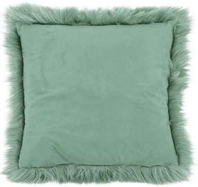 Zelený vankúš Tiseco Home Studio Sheepskin, 45 × 45 cm