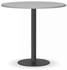 Konferenčný stolík FILIP II, priemer 800 mm, čierna podnož, doska sivá