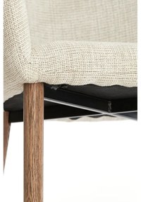 Béžové čalúnené jedálenské kreslá v súprave s podrúčkami 2 ks Blaine – Light &amp; Living