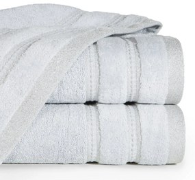 Osuška GLORY v sivej farbe, s velúrovým okrajom a lesklou niťou Šírka: 50 cm | Dĺžka: 90 cm