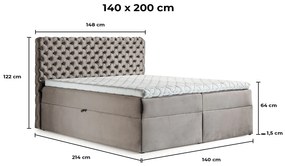 PROXIMA.store - Kontinentálna boxspring posteľ ODESSA ROZMER: 120 x 200 cm