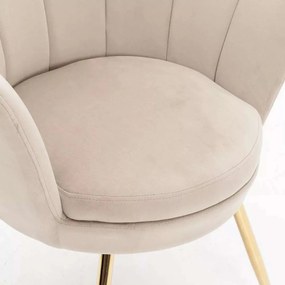 LuxuryForm DESIGN Kreslo FREY VELUR so zlatými nohami - latte