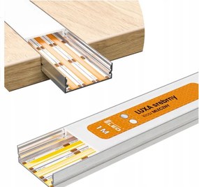 SADA 1x LED pás so senzorom FLEX LED/3,6W/4xAA 2 m + 2x zapustený profil 1 m