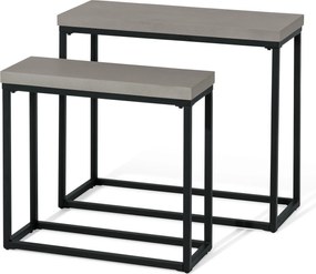 Záhradné konzolové stolíky so stolovou doskou z polycementu, 2 ks