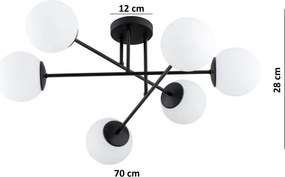 BRILAGI - Prisadený luster MILO 6xE27/60W/230V čierna