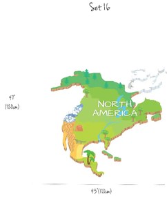 Samolepky na stenu Mapa severnej ameriky